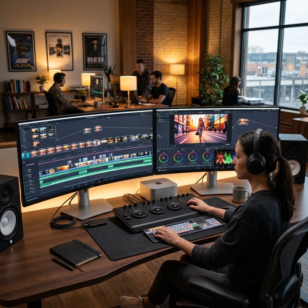 Dual monitor editing setup